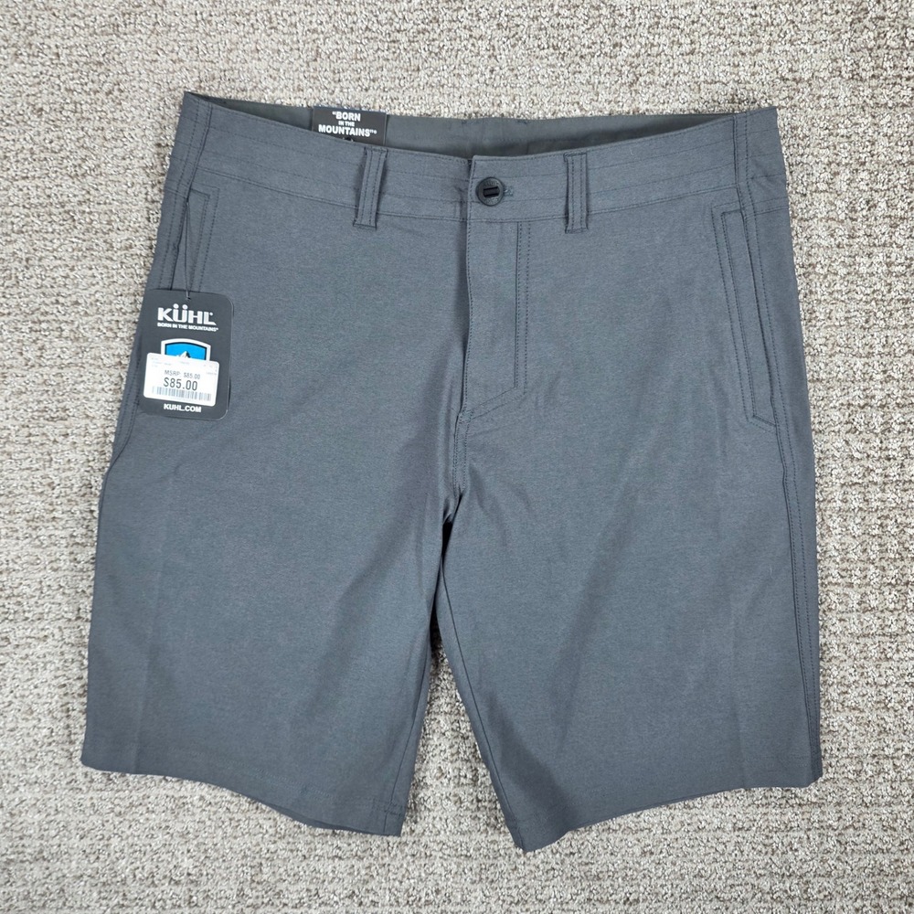 KUHL Upshift Short Carbon Grey Mens 32 10 Inch Inseam Stretch Hiking